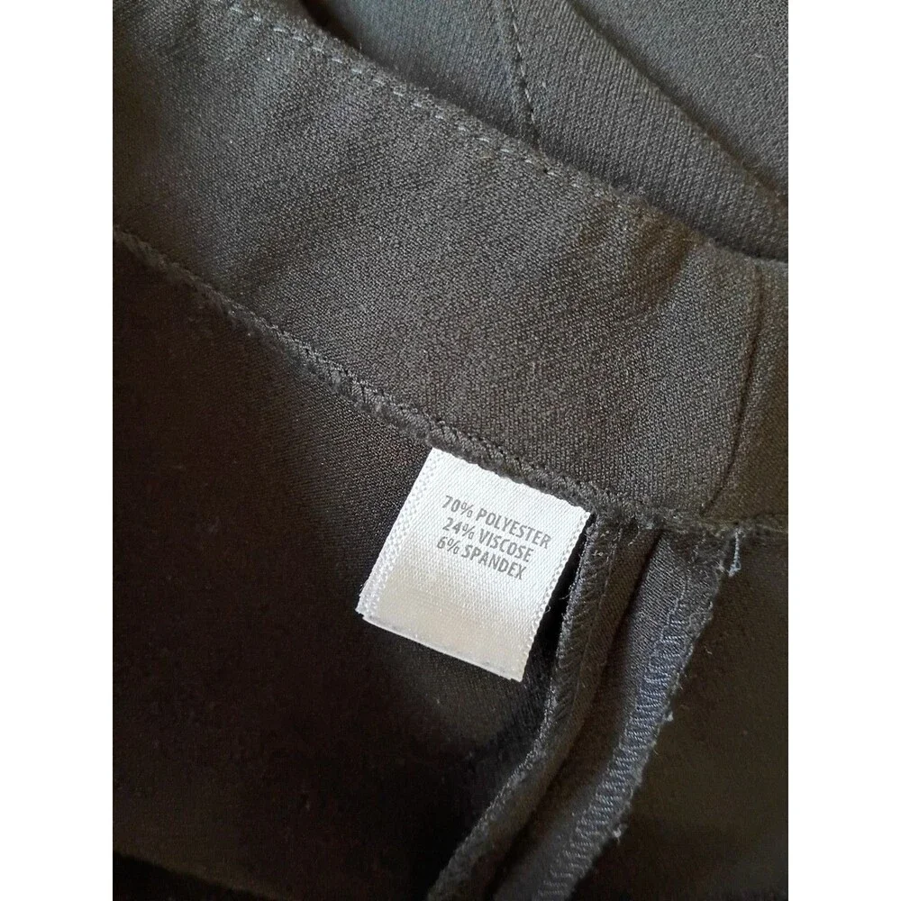 ST. JOHN Women's Viscose Blend Flat Front Side Zip Trouser Pant size 12 Black